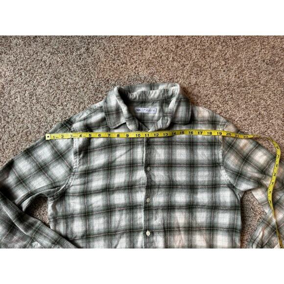 ZARA Plaid Flannel Overshirt, buttoned shirt, Vintage Size Large - Picture 8 of 15